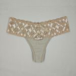 Tanga Ana Paula - Calcinha Microfibra Cós Renda Fio - Canela