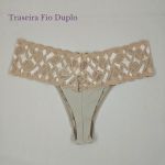 Tanga Ana Paula - Calcinha Microfibra Cós Renda Fio - Canela