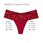 Tanga Ana Paula - Calcinha Microfibra Cós Renda Fio - Vermelho