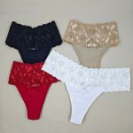 Kit 4 Tanga Ana Paula - Microfibra cós de Renda Traseira fio