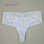 Kit 4 Tanga Ana Paula - Microfibra cós de Renda Traseira fio