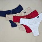 Tanga Michele - Calcinha de Microfibra e Renda Cor Básicas