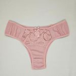 Tanga Michele - Calcinha de Microfibra e Renda Cor Básicas