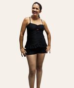 Shortdoll Feminino Liganete Rococó Poá – Conjunto Baby Doll Confortável com Bojo Duplo