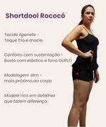 Shortdoll Feminino Liganete Rococó Poá – Conjunto Baby Doll Confortável com Bojo Duplo