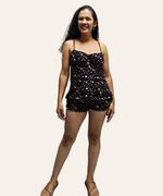  Shortdoll Feminino Liganete Estampa Corações – Baby Doll Confortável com Sustentação no Busto