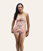 Shortdoll Feminino Liganete Estampa Estrelas – Baby Doll Confortável com Sustentação no Busto