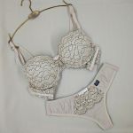 Conjunto de lingerie Maria - Nude renda bicolor 