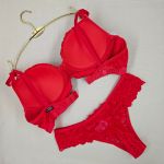 Conjunto de lingerie Maria - Vermelho Cereja 