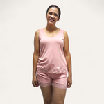  Shortdool Susan malha canelada camiseta  Rosa Romance 