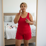 Shortdool  Susan Pijama malha canelada camiseta Rubi