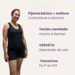 Shortdool  Susan malha canelada camiseta - Preto
