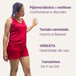 Shortdool  Susan Pijama malha canelada camiseta Rubi