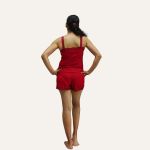 Shortdool kely - Alça Rendada Malha Canelada - Vermelho 
