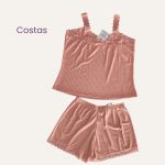 Shortdool kely Alça Rendada malha canelada - Rosa