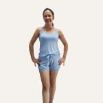 Shortdool kely Alça Rendada malha canelada - Azul
