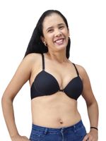 35 - Sutiã Liso Nadador Microfibra - Preto