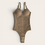 Body Modelador com Bojo Rendado Nude