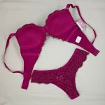 Conjunto Lingerie Maria cor Desejo em Renda e Microfibra | Bojo e Aro