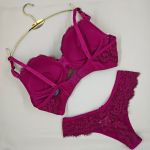 Conjunto Lingerie Maria cor Desejo em Renda e Microfibra | Bojo e Aro