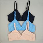 Kit com 3 Sutiãs Menina Moça Sem Bojo em Cottom – Cores Sortidas