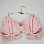Conjunto Maria com Bojo em Renda Rosé e Calcinha Rendada Fio Duplo no