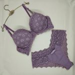 Conjunto Maria Malva com Bojo em Renda e Calcinha rendada Fio Duplo