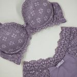 Conjunto Maria Malva com Bojo em Renda e Calcinha rendada Fio Duplo