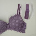 Conjunto Maria Malva com Bojo em Renda e Calcinha rendada Fio Duplo