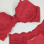 Conjunto de lingerie  rendada Maria - Vermelho Rubi