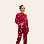 Pijama Longo Aurora – Manga Longa Estampado Feminino -  Vermelho