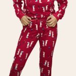 Pijama Longo Aurora – Manga Longa Estampado Feminino -  Vermelho