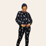Pijama Longo Aurora – Manga Longa Estampado Feminino - Preto 