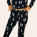 Pijama Longo Aurora – Manga Longa Estampado Feminino - Preto 