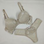 Conjunto de Lingerie cor Canela em Microfibra e Renda com Bojo
