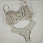 Conjunto de Lingerie cor Canela em Microfibra e Renda com Bojo