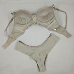 Conjunto de Lingerie cor Canela em Microfibra e Renda com Bojo