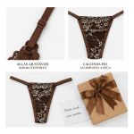 Camisola Capuccino em Tule e Renda Bicolor com Calcinha Fio