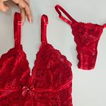 Camisola Noite Rubi em Tule e Renda com Calcinha Fio