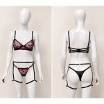 Conjunto de lingerie Coração - PRETO 