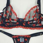 Conjunto de lingerie Coração - PRETO 