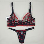 Conjunto de lingerie Coração - PRETO 