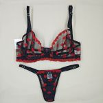 Conjunto de lingerie Coração - PRETO 