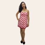 Camisola Cláudia Feminina Estampada com Renda e Sustentação no Busto