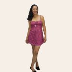 Camisola Cláudia Feminina Estampada com Renda e Sustentação - Rosa