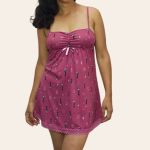 Camisola Cláudia Feminina Estampada com Renda e Sustentação - Rosa