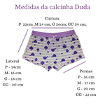 Calcinha Boxer infanto/juvenil Duda