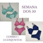 Combo 1 Semana dos 50 – 3 Conjuntos de Renda com Bojo