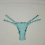 Calcinha Fio Dental em Renda com Tiras Duplas - Verde Menta