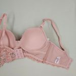 Conjunto Meury Rosé com Bojo e Renda Floral – Calcinha Fio Duplo